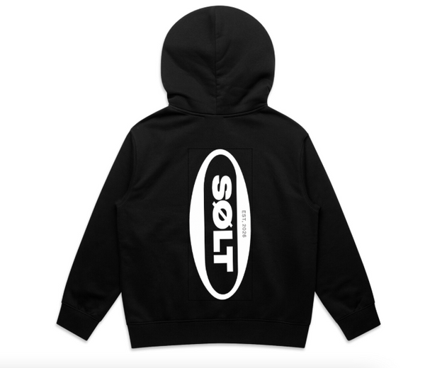 SØLT Black Hoodie Back design